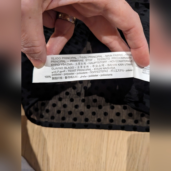 Zara Sheer Polkadot Mock Neck Shirt. Size small. - Picture 5 of 5